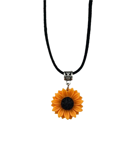 Happy Sunflower Charm Necklace Sunbaked Lizard Jewellery & Gifts