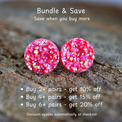 Ore Style Stud Earrings - 13 Colours Sunbaked Lizard Jewellery & Gifts