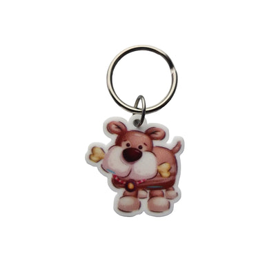 Doggie with Bone dog collar charm with metal ring attachment
