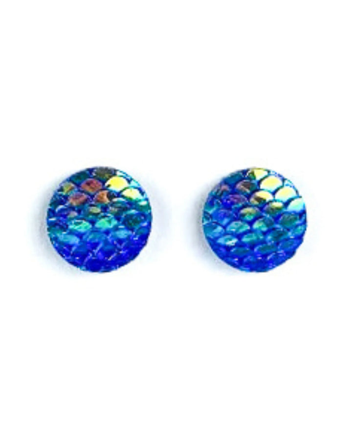 Mermaid Glitter Scale Studs - 7 Colours Sunbaked Lizard Jewellery &amp; Gifts