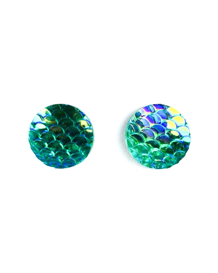 Mermaid Glitter Scale Studs - 7 Colours Sunbaked Lizard Jewellery &amp; Gifts