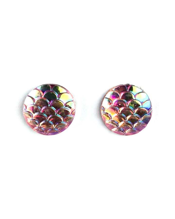 Mermaid Glitter Scale Studs - 7 Colours Sunbaked Lizard Jewellery &amp; Gifts