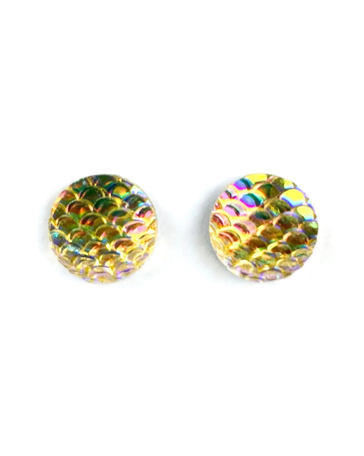 Mermaid Glitter Scale Studs - 7 Colours Sunbaked Lizard Jewellery &amp; Gifts