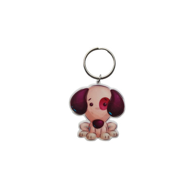 Puppy dog collar charm with metal ring attachment