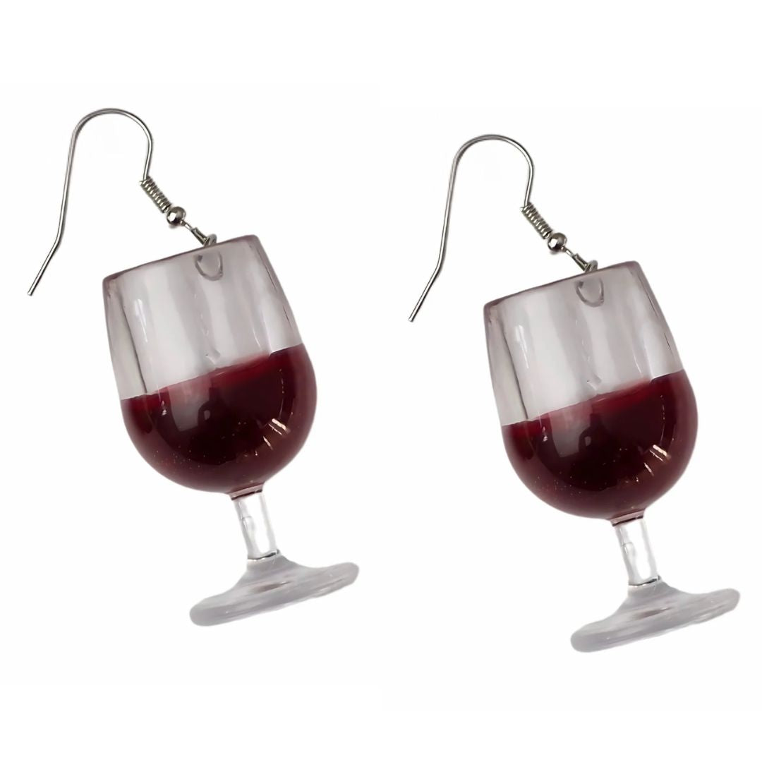 Wine Bottle and Glass Earrings