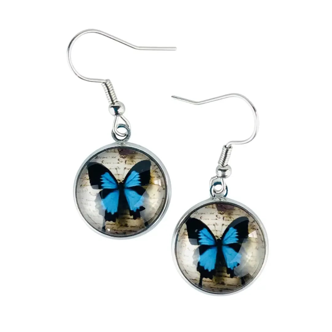 Blue Ulysses Butterfly Earrings Sunbaked Lizard Jewellery &amp; Gifts