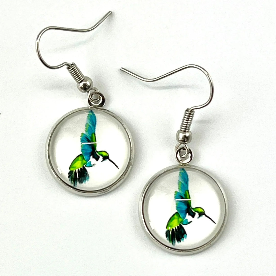Blue and Green Humming Bird Drops Sunbaked Lizard Jewellery & Gifts