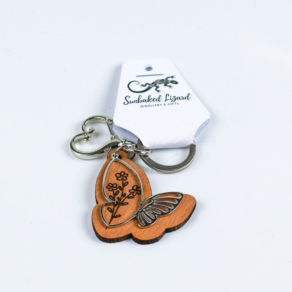Butterfly / Floral Keyring - Exclusive Design