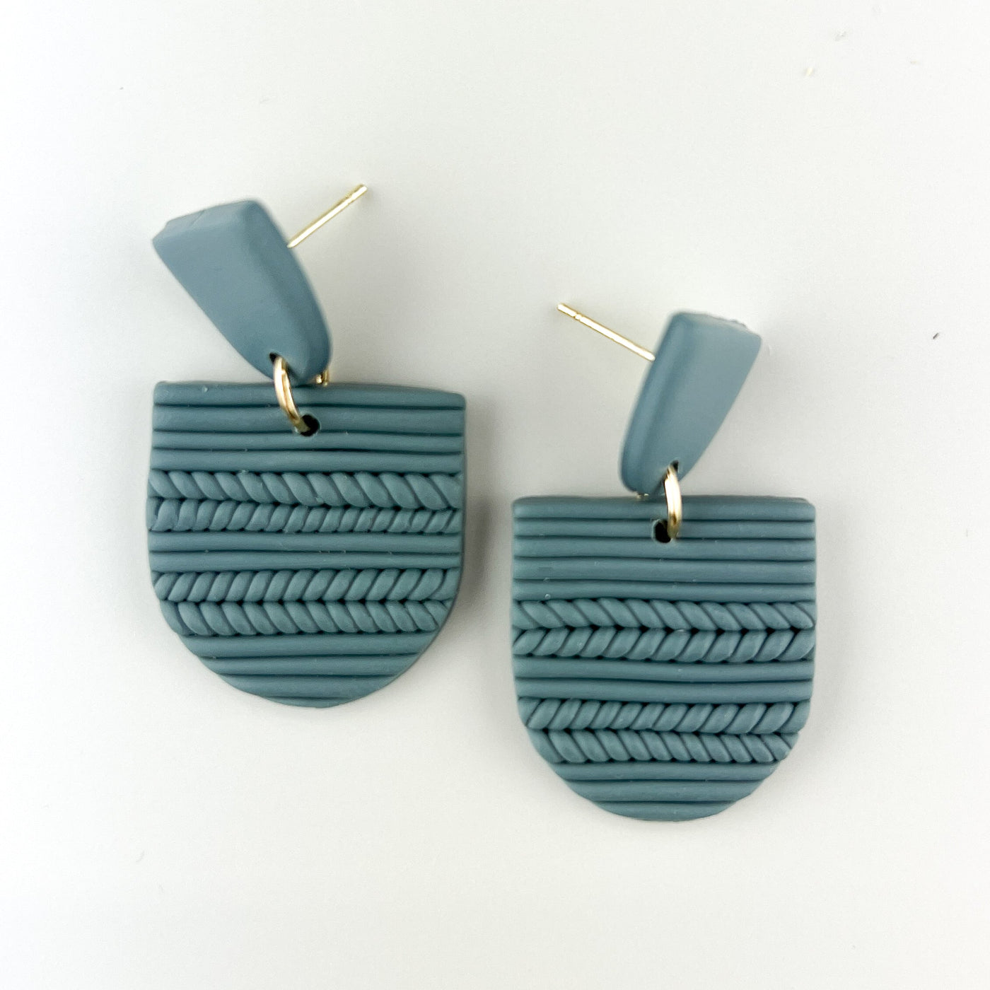 Clay Plaited Arch Drop Earrings -4 Colours