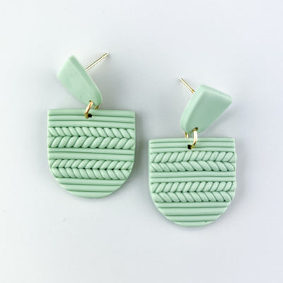 Clay Plaited Arch Drop Earrings -4 Colours
