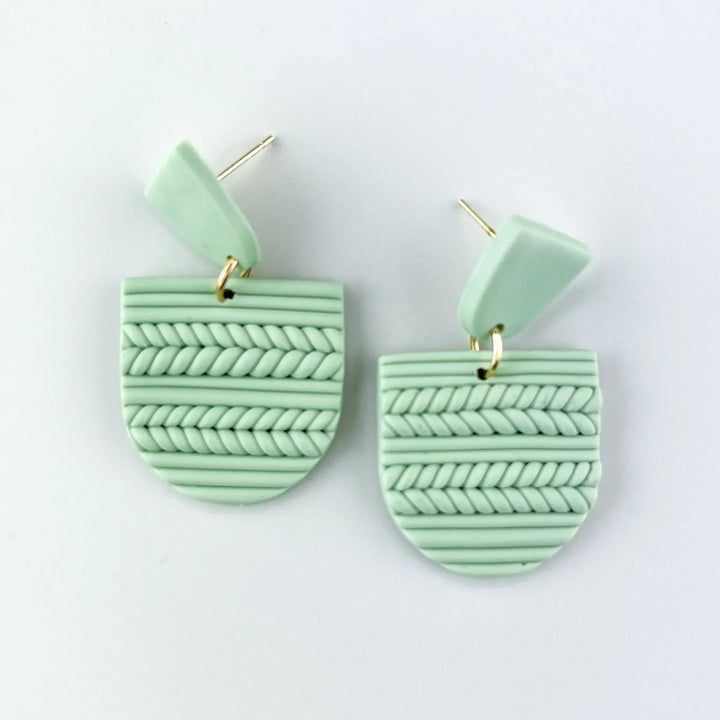 Clay Plaited Arch Drop Earrings -4 Colours Sunbaked Lizard Jewellery &amp; Gifts
