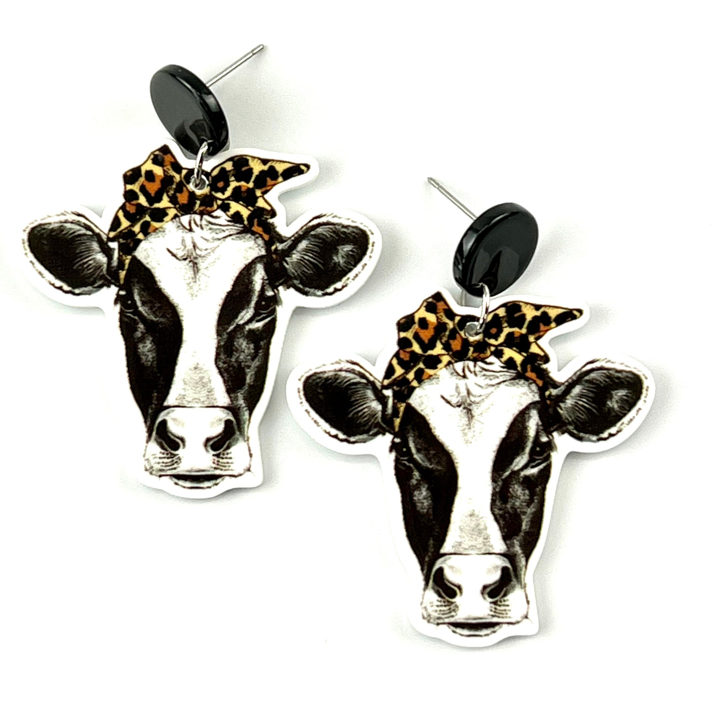 Dairy Cow Wearing Bow Stud Drops