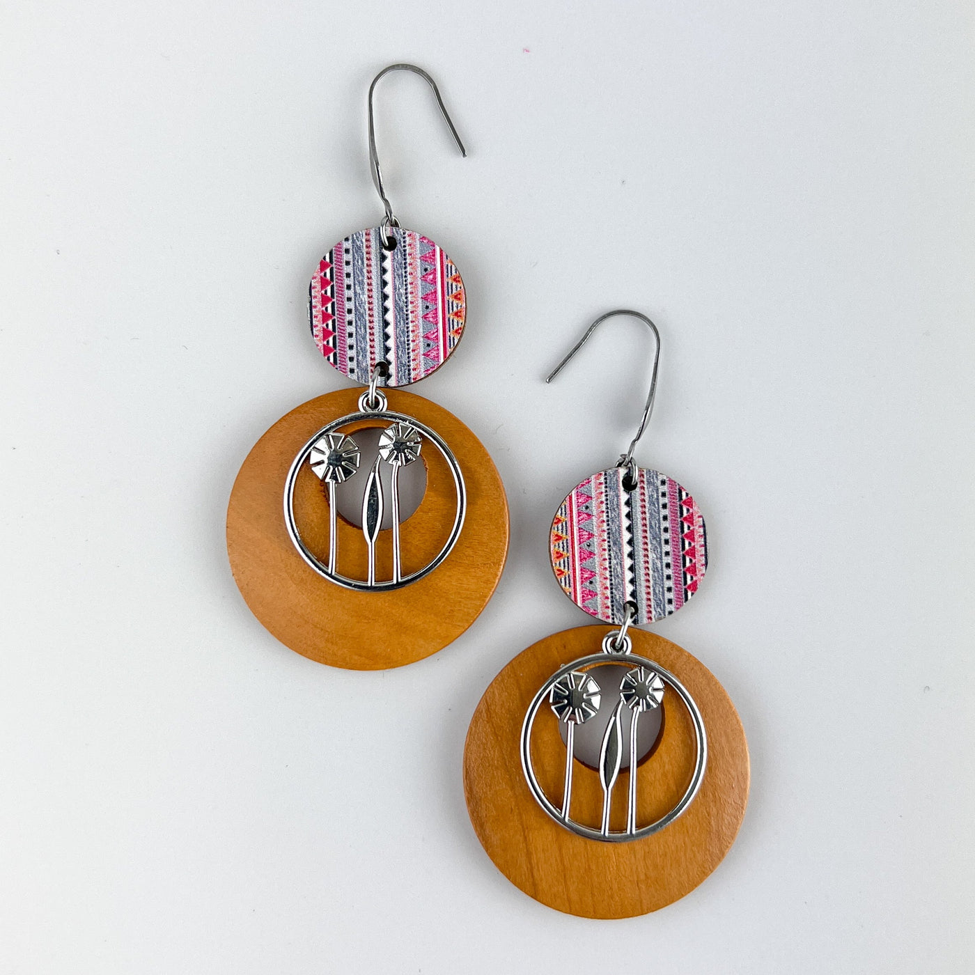 Dandelion Timber Patterned Earrings