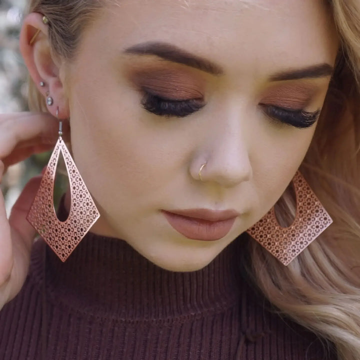 Filigree Diamond Statement Drops- 10 Colours Sunbaked Lizard Jewellery &amp; Gifts