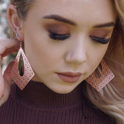 Filigree Diamond Statement Drops- 10 Colours