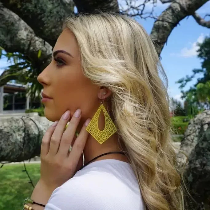 Filigree Diamond Statement Drops- 10 Colours Sunbaked Lizard Jewellery &amp; Gifts