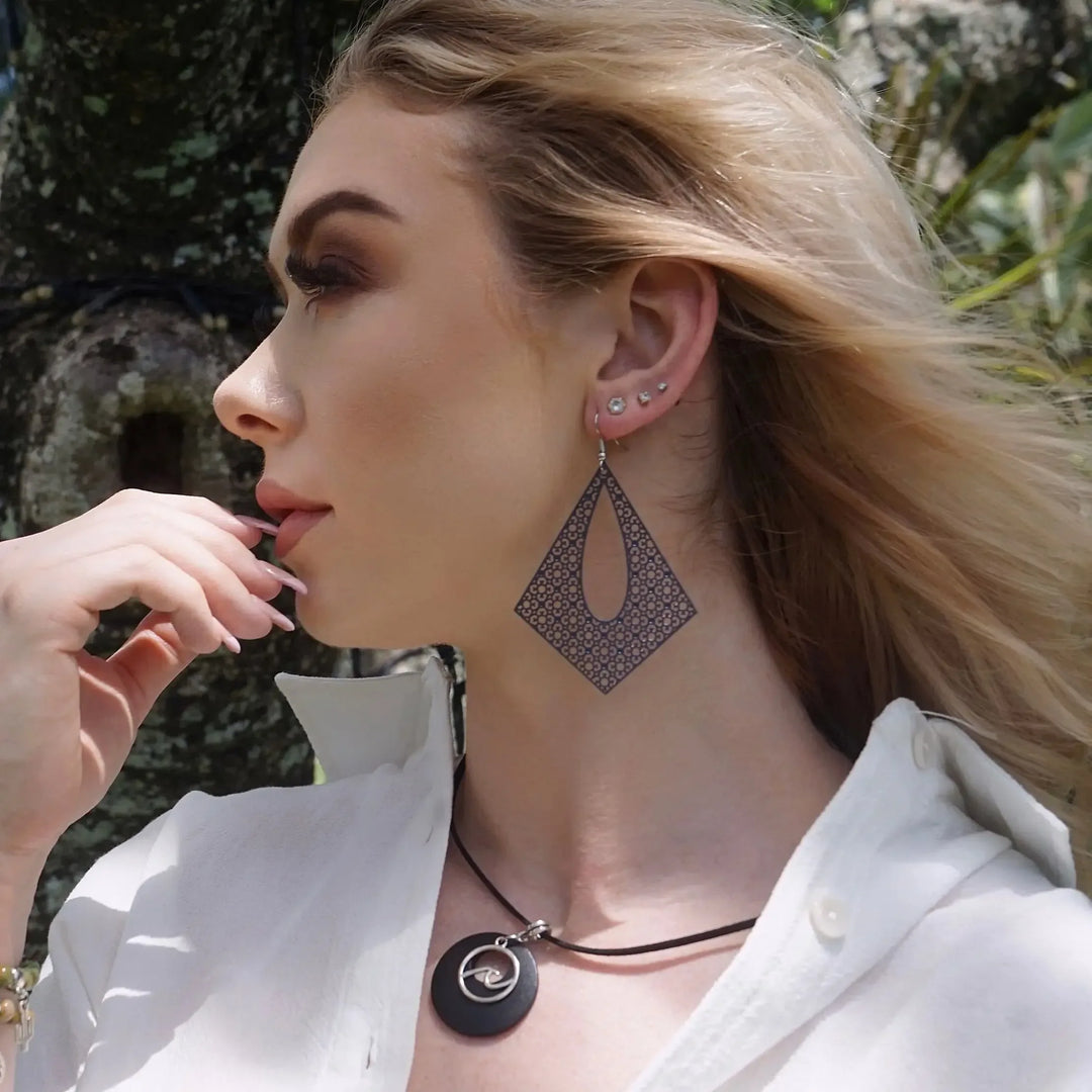 Filigree Diamond Statement Drops- 10 Colours Sunbaked Lizard Jewellery &amp; Gifts