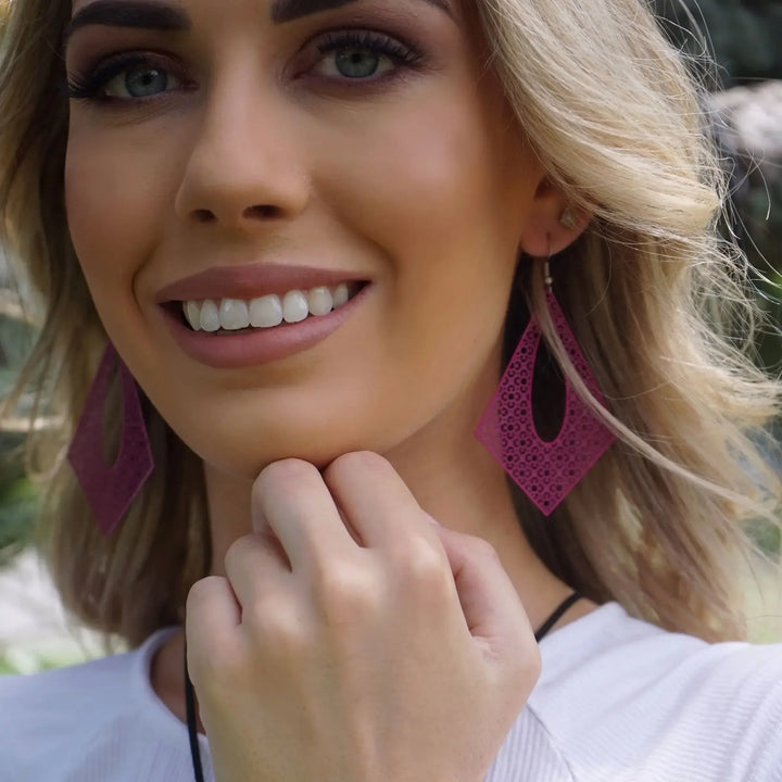 Filigree Diamond Statement Drops- 10 Colours Sunbaked Lizard Jewellery &amp; Gifts