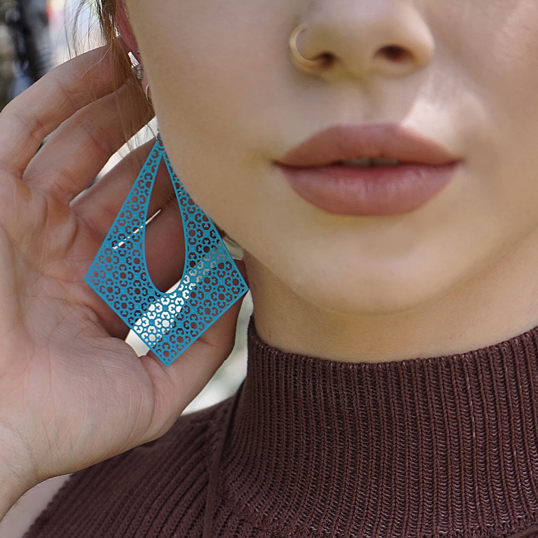 Filigree Diamond Statement Drops- 10 Colours Sunbaked Lizard Jewellery &amp; Gifts