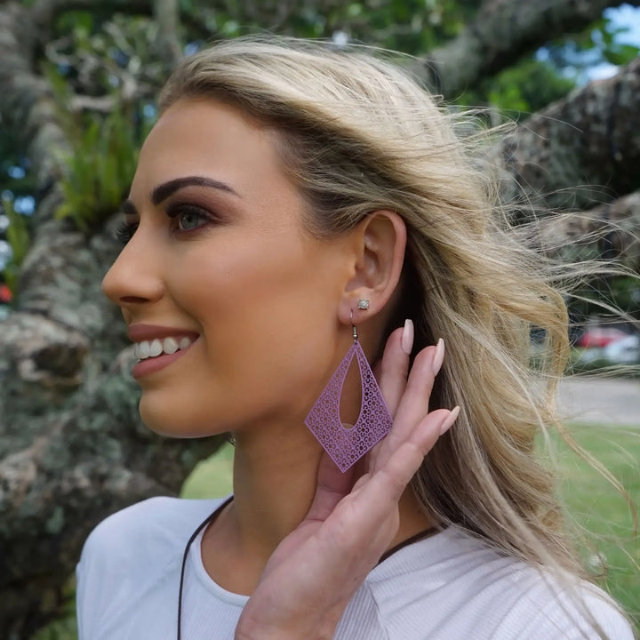 Filigree Diamond Statement Drops- 10 Colours Sunbaked Lizard Jewellery &amp; Gifts