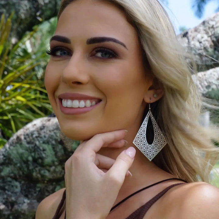 Filigree Diamond Statement Drops- 10 Colours Sunbaked Lizard Jewellery &amp; Gifts