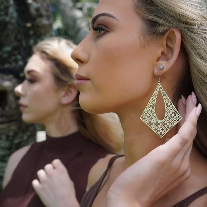 Filigree Diamond Statement Drops- 10 Colours Sunbaked Lizard Jewellery &amp; Gifts