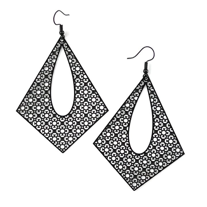 Filigree Diamond Statement Drops- 10 Colours Sunbaked Lizard Jewellery &amp; Gifts