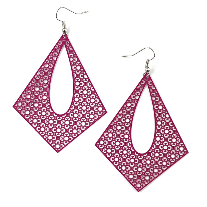 Filigree Diamond Statement Drops- 10 Colours Sunbaked Lizard Jewellery &amp; Gifts