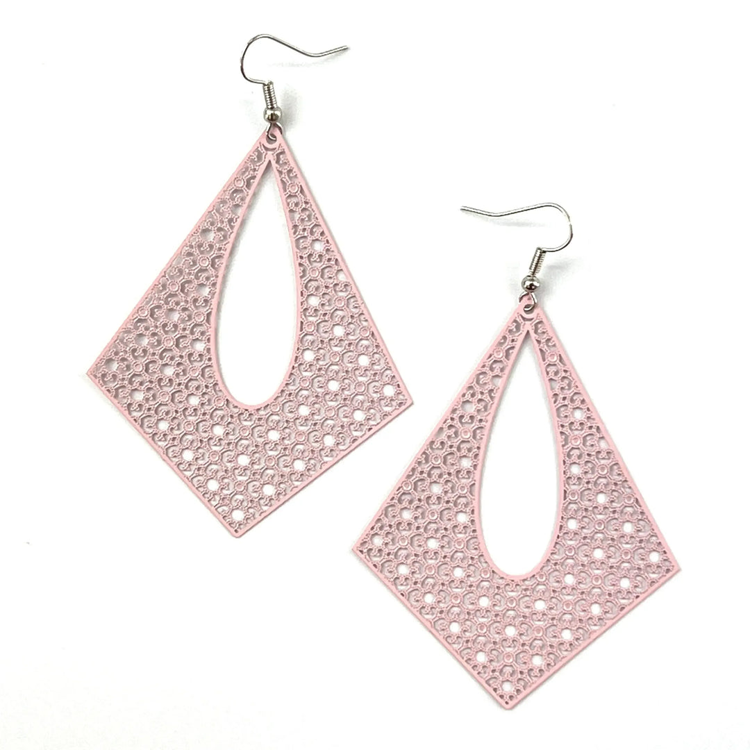 Filigree Diamond Statement Drops- 10 Colours Sunbaked Lizard Jewellery &amp; Gifts
