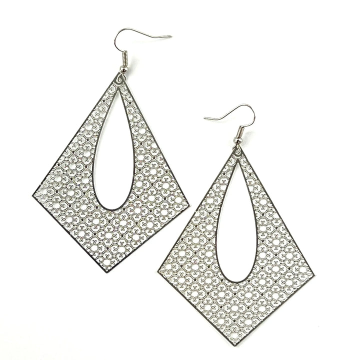 Filigree Diamond Statement Drops- 10 Colours Sunbaked Lizard Jewellery &amp; Gifts