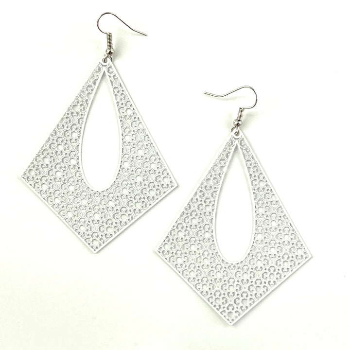 Filigree Diamond Statement Drops- 10 Colours Sunbaked Lizard Jewellery &amp; Gifts