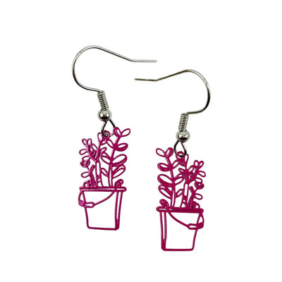 Filigree Flower Pot Dangles - 2 Colours