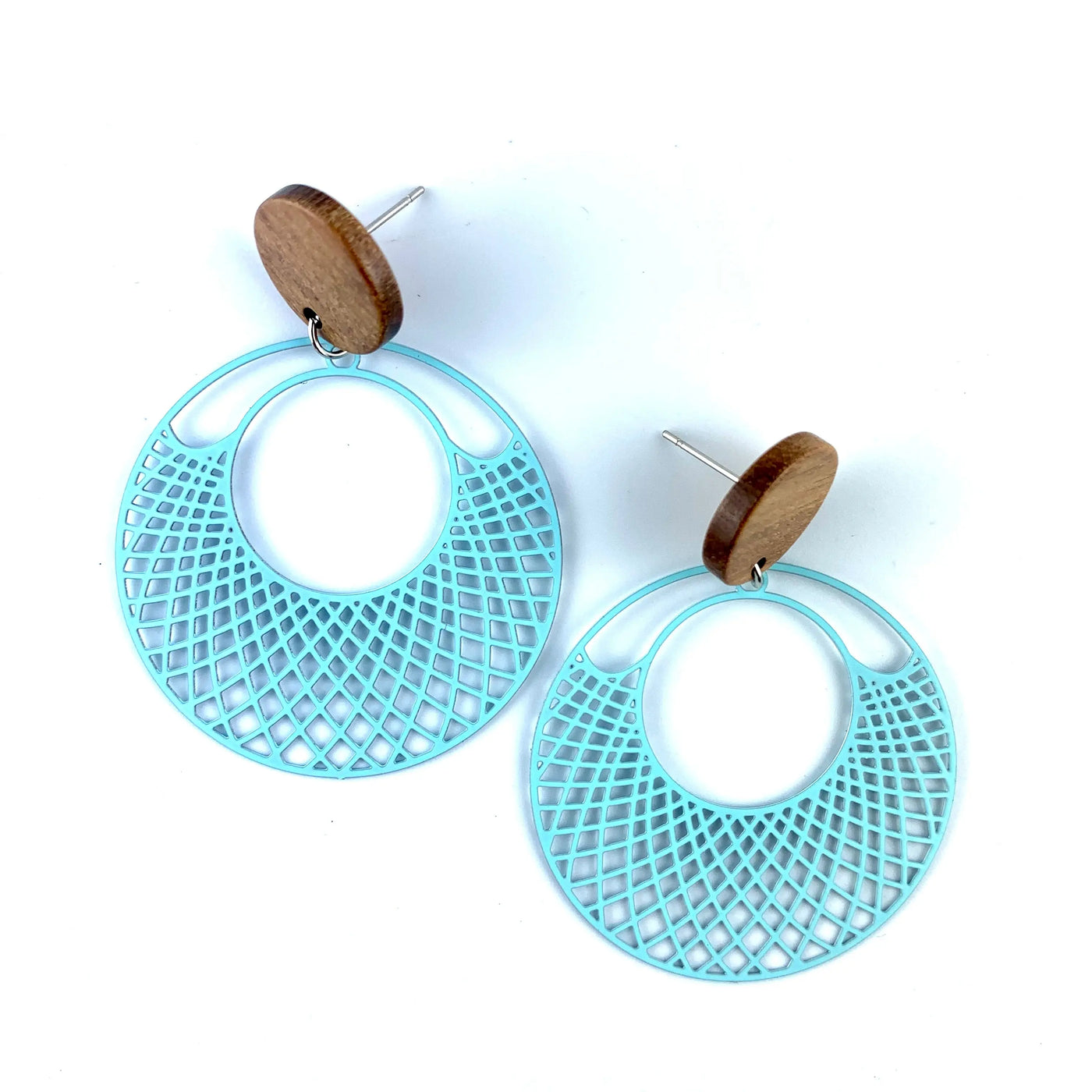 Filigree Round Stud Drops - 6 Colours