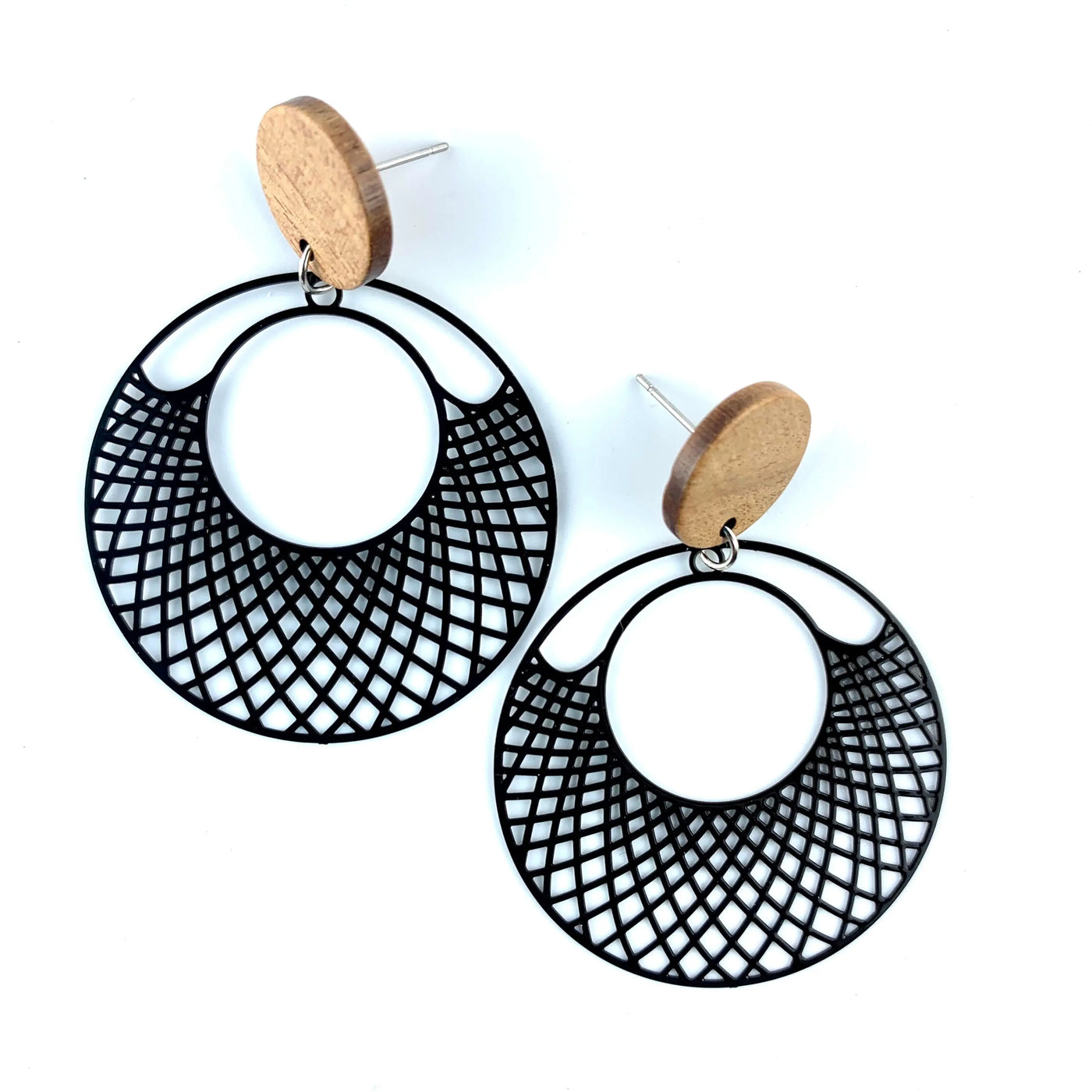 Filigree Round Stud Drops - 6 Colours