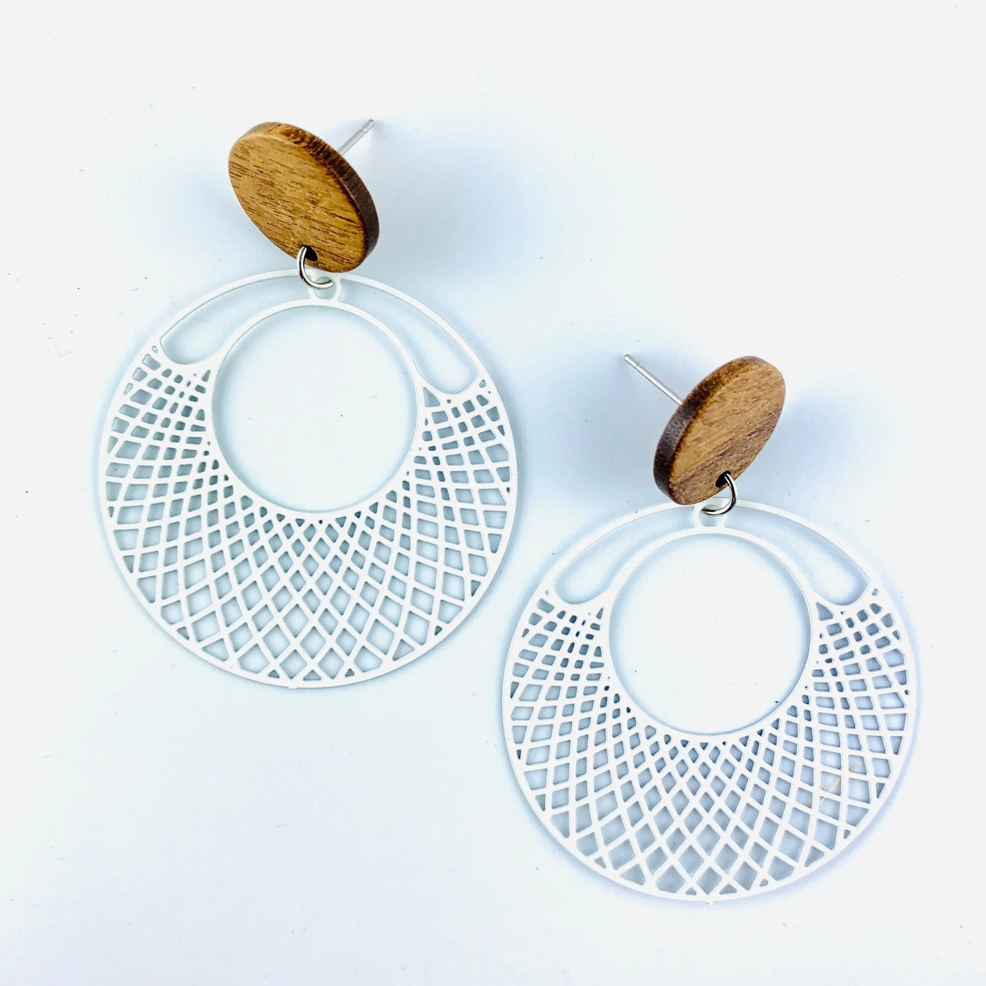 Filigree Round Stud Drops - 6 Colours