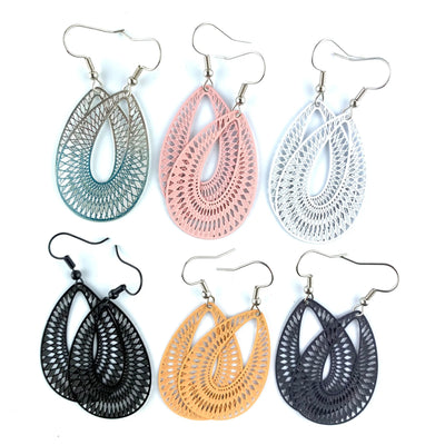 Filigree Teardrop Dangles - 6 Colours