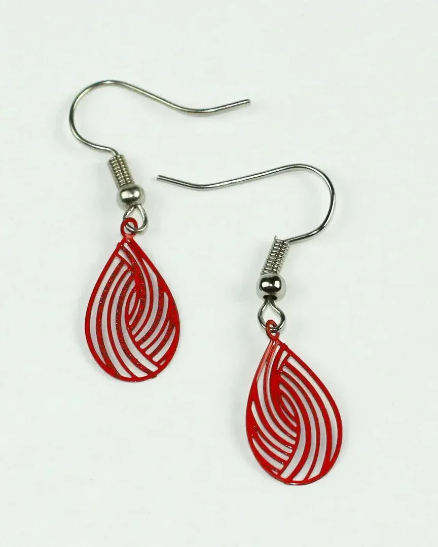 Filigree Teardrop Drops - 4 Colours Sunbaked Lizard Jewellery & Gifts