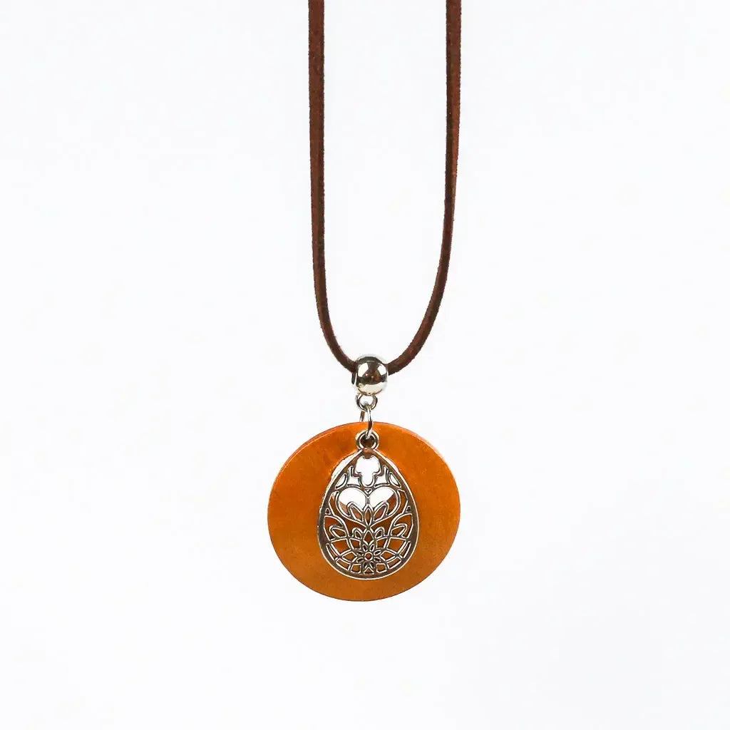 Floral Teardrop Charm Necklace Sunbaked Lizard Jewellery & Gifts