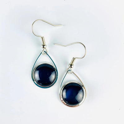 Glass Teardrop Earrings - 3 Colours