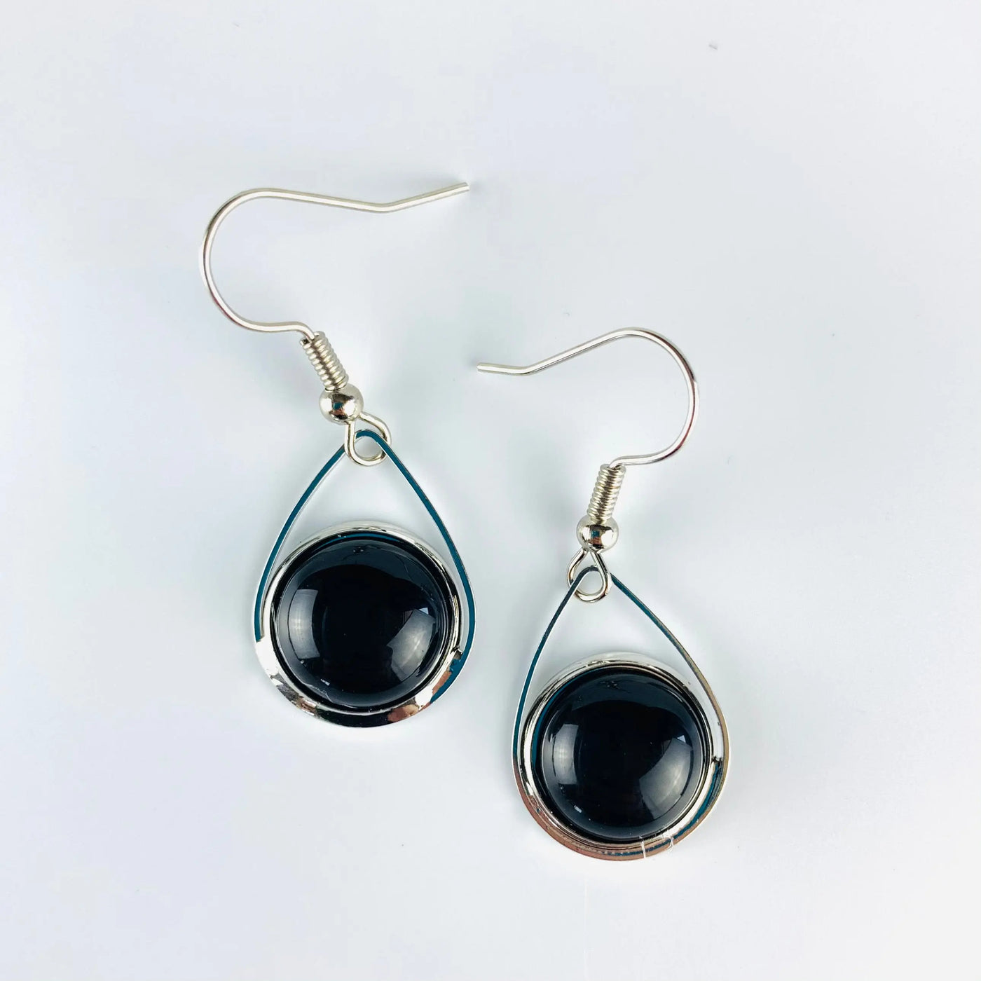 Glass Teardrop Earrings - 3 Colours