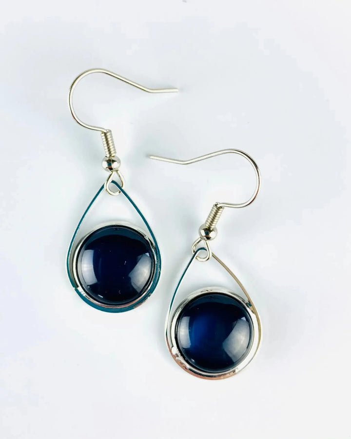 Glass Teardrop Earrings - 3 Colours Sunbaked Lizard Jewellery &amp; Gifts