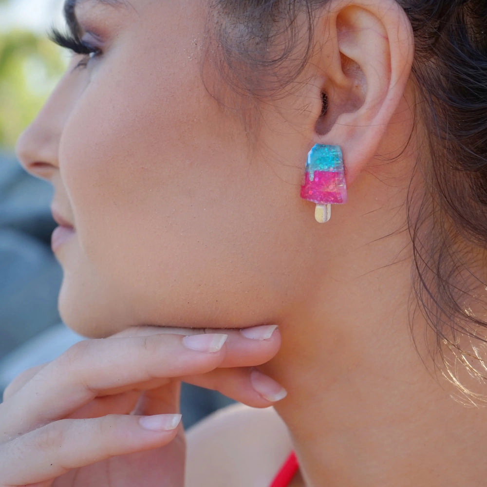 Glitter Ice-cream Earrings Sunbaked Lizard Jewellery & Gifts