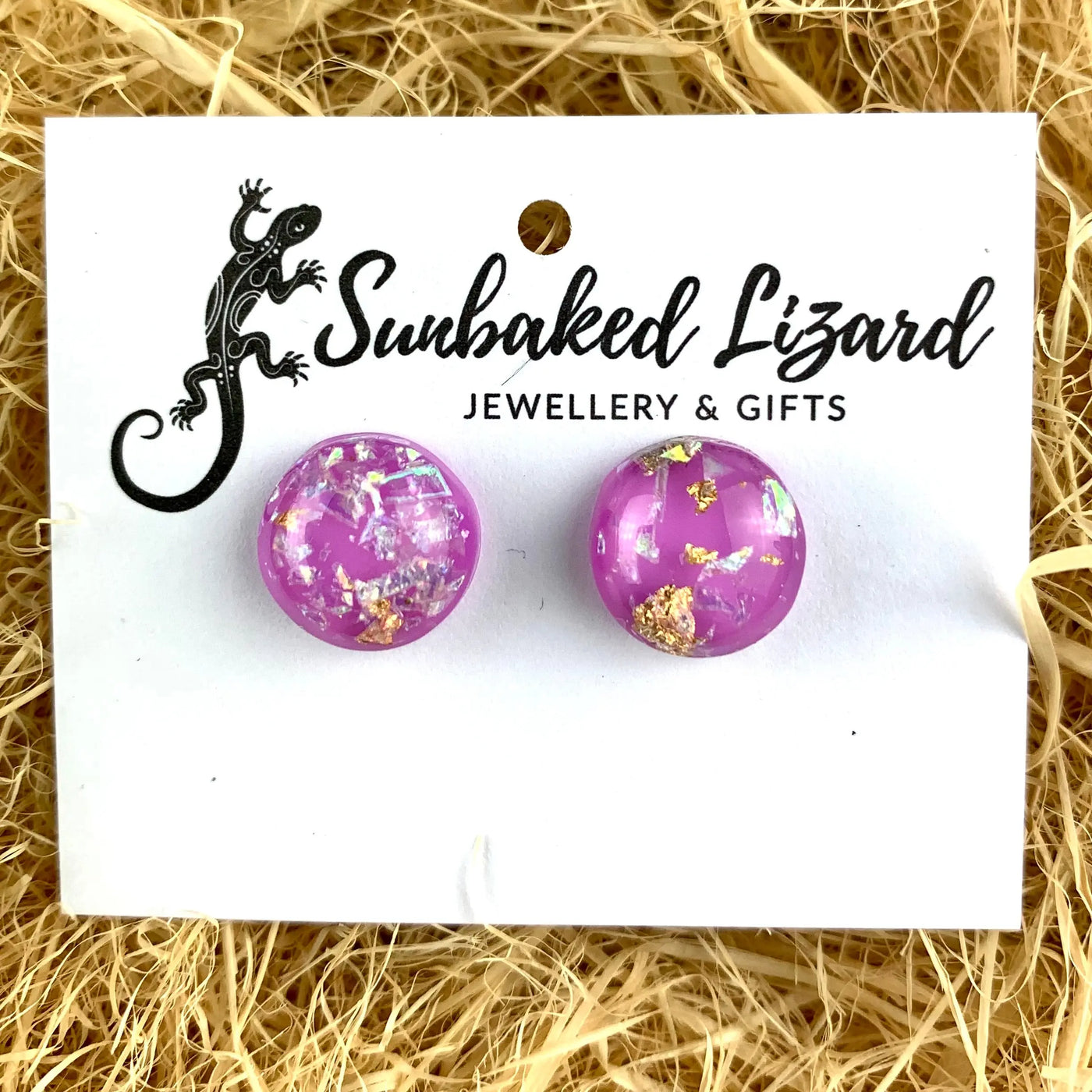 Gold & Opal Fleck Earrings - 6 Colours