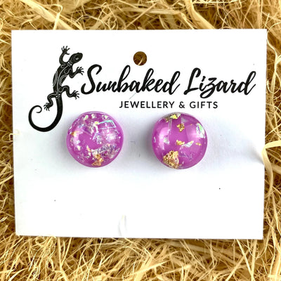 Gold & Opal Fleck Earrings - 6 Colours