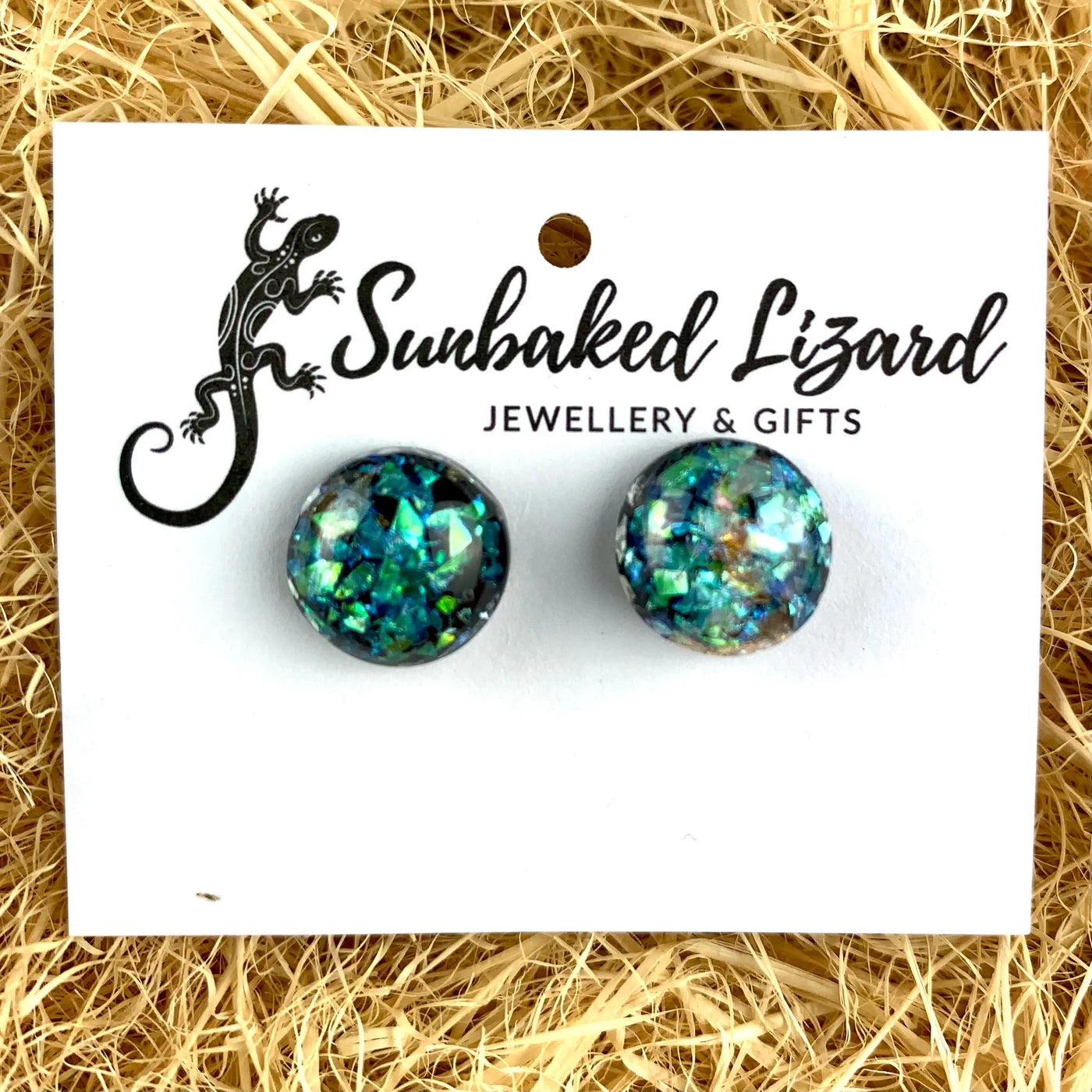 Gold & Opal Fleck Earrings - 6 Colours