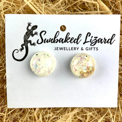 Gold & Opal Fleck Earrings - 6 Colours
