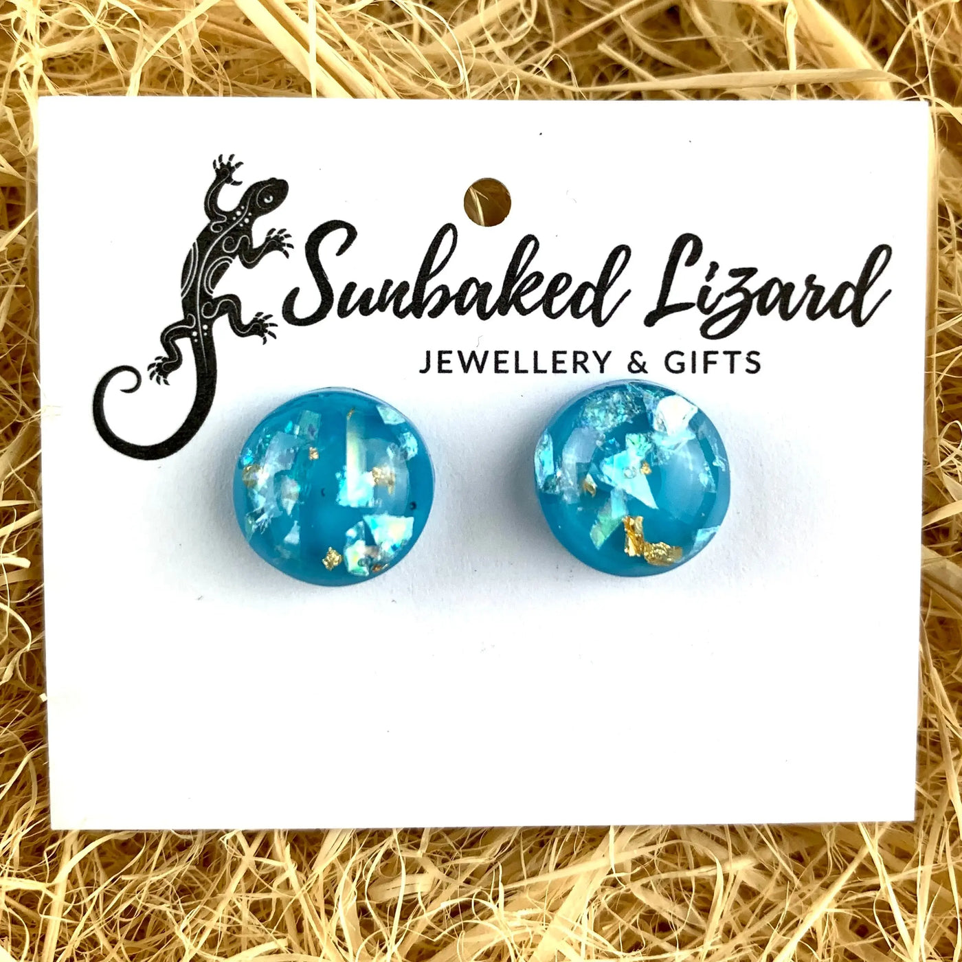 Gold & Opal Fleck Earrings - 6 Colours