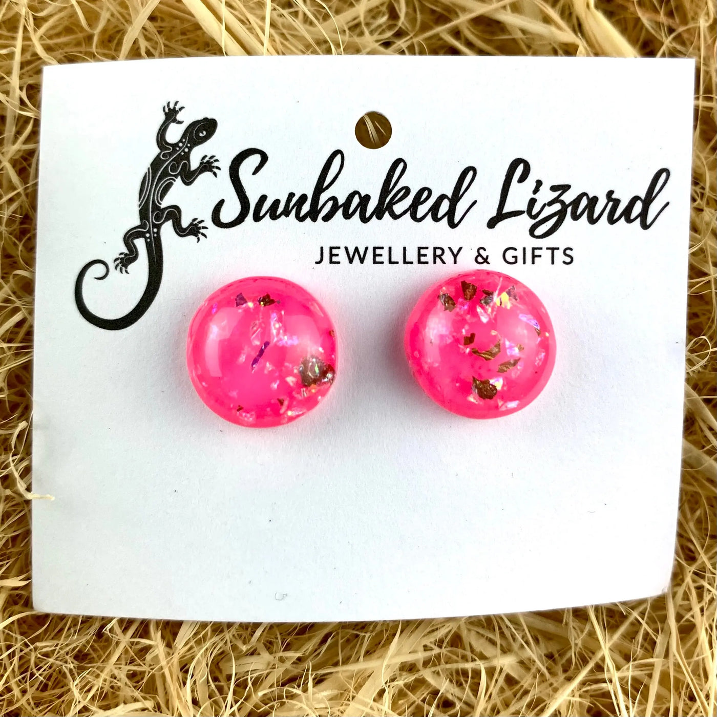 Gold & Opal Fleck Earrings - 6 Colours