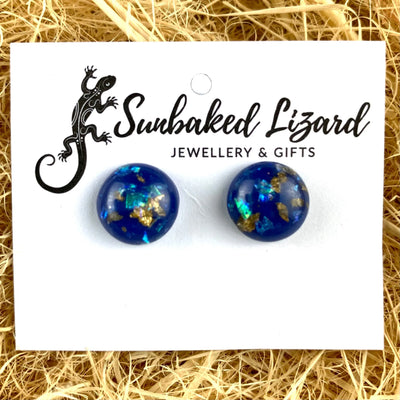 Gold & Opal Fleck Earrings - 6 Colours