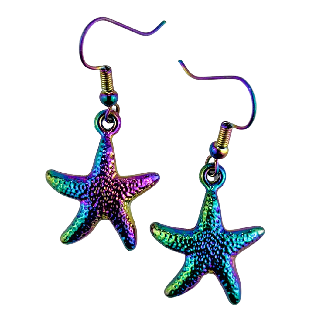 Iridescent Stunning Starfish Drop Earrings